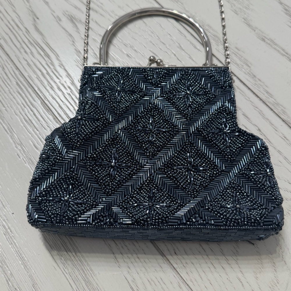 Elegant Black Beaded Handbag